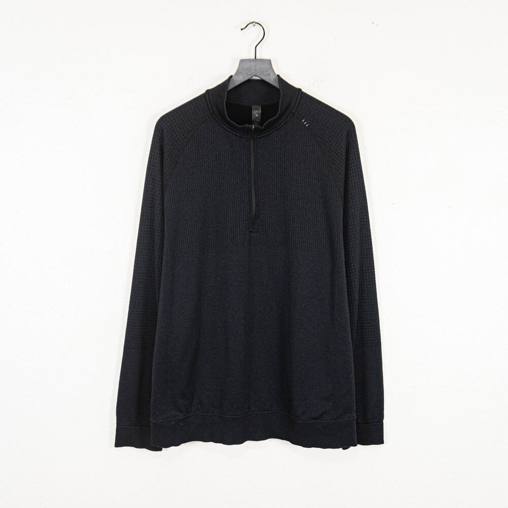 Lululemon Men's Engineered Warmth Half Zip pullover Black XL